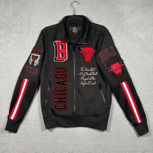 Pro Standard Chicago Bulls Track Jacket Mens Small Black Six Time NBA Champions